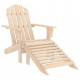 Chaise de jardin adirondack avec pouf bois de sapin - Couleur au choix Bois-clair