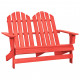 Chaise de jardin adirondack 2 places bois de sapin - Couleur au choix Rouge