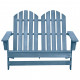 Chaise de jardin adirondack 2 places bois de sapin - Couleur au choix Bleu