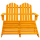 Chaise de jardin adirondack 2 places et pouf sapin massif - Couleur au choix Orange