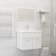  Ensemble de meubles salle de bain 2 pcs Blanc Bois d'ingénierie