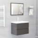 Ensemble de meubles de salle de bain 2 pcs gris aggloméré