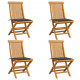 Chaises de jardin avec coussins anthracite 4 pcs bois de teck