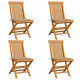 Chaises de jardin avec coussins beige 4 pcs bois de teck massif