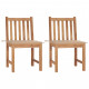 Chaises de jardin 2 pcs avec coussins bois de teck massif - Couleur au choix Beige