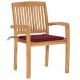 Chaises de jardin avec coussins teck massif - Couleur des coussins et nombre de chaises au choix