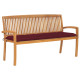 Banc de jardin meuble de patio d'extérieur terrasse empilable et coussin 159 cm bois de teck massif helloshop26 02_0011682