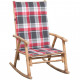 Chaise à bascule avec coussin bambou - Couleur des coussins au choix Carreaux-rouge