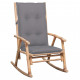 Chaise à bascule avec coussin bambou - Couleur des coussins au choix Gris