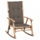 Chaise à bascule avec coussin bambou - Couleur des coussins au choix Taupe