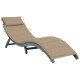 Transat chaise longue bain de soleil lit de jardin terrasse meuble d'extérieur 190 cm avec coussin gris bois d'acacia solide helloshop26 02_0012463