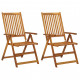Chaises inclinables de jardin 2 pcs avec coussins bois d'acacia 