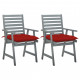 Chaises à dîner d'extérieur 2 pcs avec coussins acacia massif - Couleur au choix Rouge
