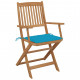 Chaises pliables de jardin avec coussins bois d'acacia - Couleur des coussins et nombre de chaises au choix
