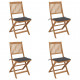 Chaises pliables de jardin 4 pcs avec coussins bois d'acacia - Anthracite