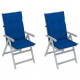 Chaises inclinables de jardin 2 pcs avec coussins bois d'acacia - Couleur et nombre de places au choix Bleu-royal