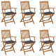 Chaises pliables de jardin 6 pcs avec coussins bois d'acacia - Anthracite