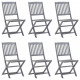 Chaises pliables d'extérieur 6 pcs bois d'acacia solide