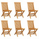 Chaises pliables de jardin 6 pcs bois de teck solide