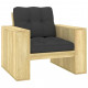 Chaise de jardin bois de pin imprégné avec coussins - Couleur au choix