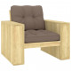 Chaise de jardin bois de pin imprégné avec coussins - Couleur au choix Taupe