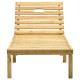 Transat chaise longue bain de soleil lit de jardin terrasse meuble d'extérieur avec table et coussin pin imprégné helloshop26 02_0012666 