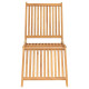 Transat chaise longue bain de soleil lit de jardin terrasse meuble d'extérieur bois de teck solide helloshop26 02_0012715 