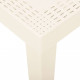 Table de jardin blanc 79x65x72 cm plastique 