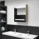 Armoire de salle de bain à miroir led 50x14x60 cm - Couleur au choix Chêne-blanc