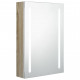 Armoire de salle de bain à miroir LED 50x13x70cm - Couleur au choix Chêne-blanc