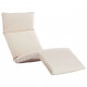 Chaise longue pliable tissu oxford - Couleur au choix Blanc crème