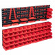 Kit de bacs de stockage et panneaux muraux 141pcs rouge et noir