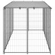 Chenil extérieur cage enclos parc animaux chien argenté 330 x 110 x 110 cm acier  02_0000270 