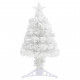  Sapin de Noël artificiel avec LED Blanc 64 cm Fibre optique 