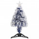  Sapin de Noël artificiel LED Blanc et bleu 64 cm Fibre optique 