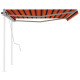Auvent manuel rétractable avec poteaux 4,5x3 m orange et marron 