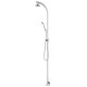 Douche de jardin avec base marron 220 cm aluminium 