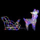 Décoration de Noël Rennes et traîneau 160 LED 130 cm Acrylique - Couleur d'éclairage au choix Multicolore