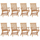 Chaises de jardin 8 pcs bois de teck massif