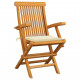 Chaises de jardin avec coussins 8 pcs bois de teck massif - Couleur des coussins au choix 