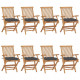 Chaises de jardin avec coussins anthracite 8 pcs teck massif - Couleur des coussins au choix