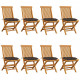 Chaises de jardin avec coussins 8 pcs teck massif - Couleur au choix Taupe