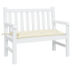 Coussin de banc de jardin 110x50x7 cm tissu oxford - Couleur au choix Blanc crème