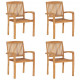 Chaises de jardin empilables bois de teck solide - Nombre de places au choix