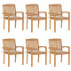 Chaises de jardin empilables avec coussins teck solide - Couleur et nombre de places au choix Beige