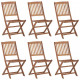 Chaises pliables d'extérieur 6 pcs bois d'acacia solide