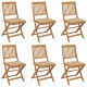 Chaises pliables de jardin avec coussins bois d'acacia - Couleur et nombre de places au choix Beige