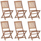 Chaises pliables de jardin 6 pcs avec coussins bois d'acacia vert vif 