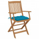 Chaises pliables d'extérieur avec coussins 8 pcs bois d'acacia bleu clair 