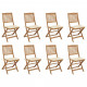 Chaises pliables d'extérieur avec coussins 8 pcs bois d'acacia - Couleur au choix Crème